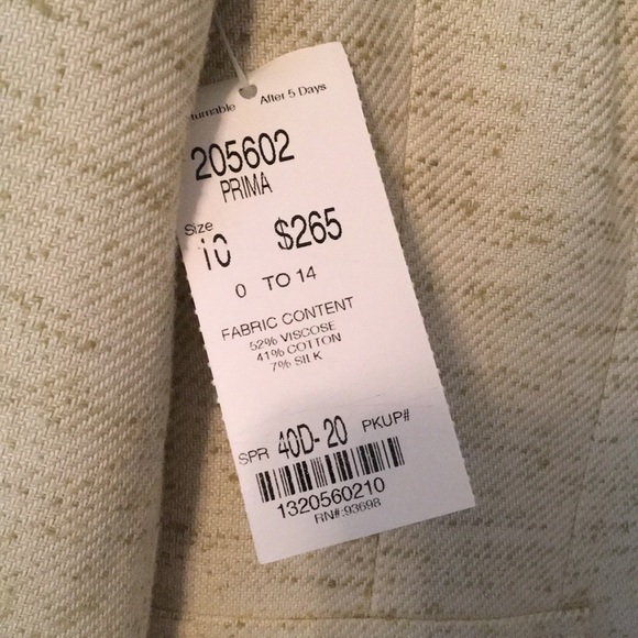 Etcetera blazer, NWT in cream and green - Picture 3 of 8